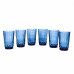 Набор стаканов 6 шт, 340мл, стекло, синий, флора