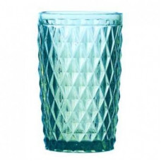 Набор стеклянных стаканов, 6 шт, 340мл, цвет зеленый, декор сетка